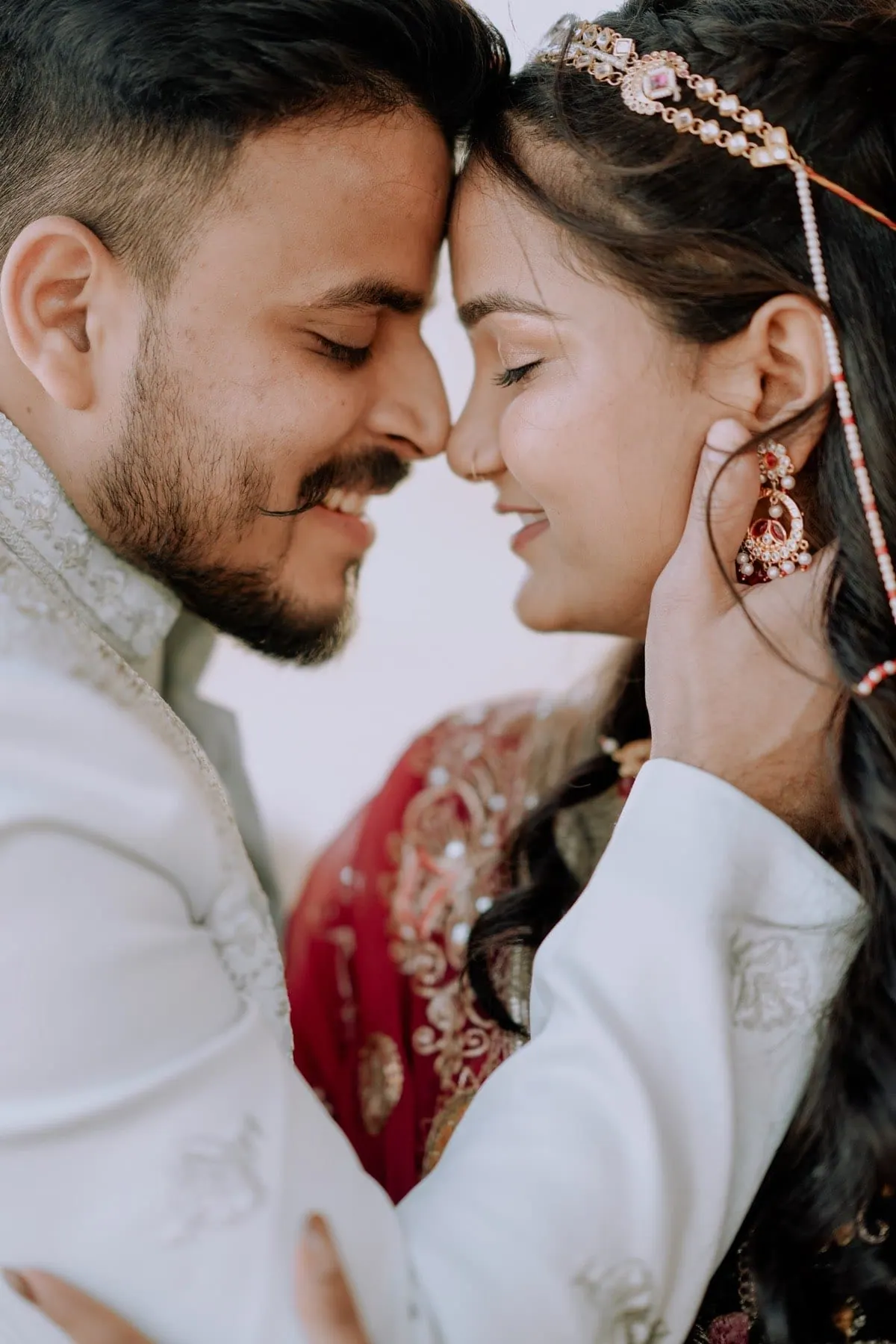 Intimate couple close-up