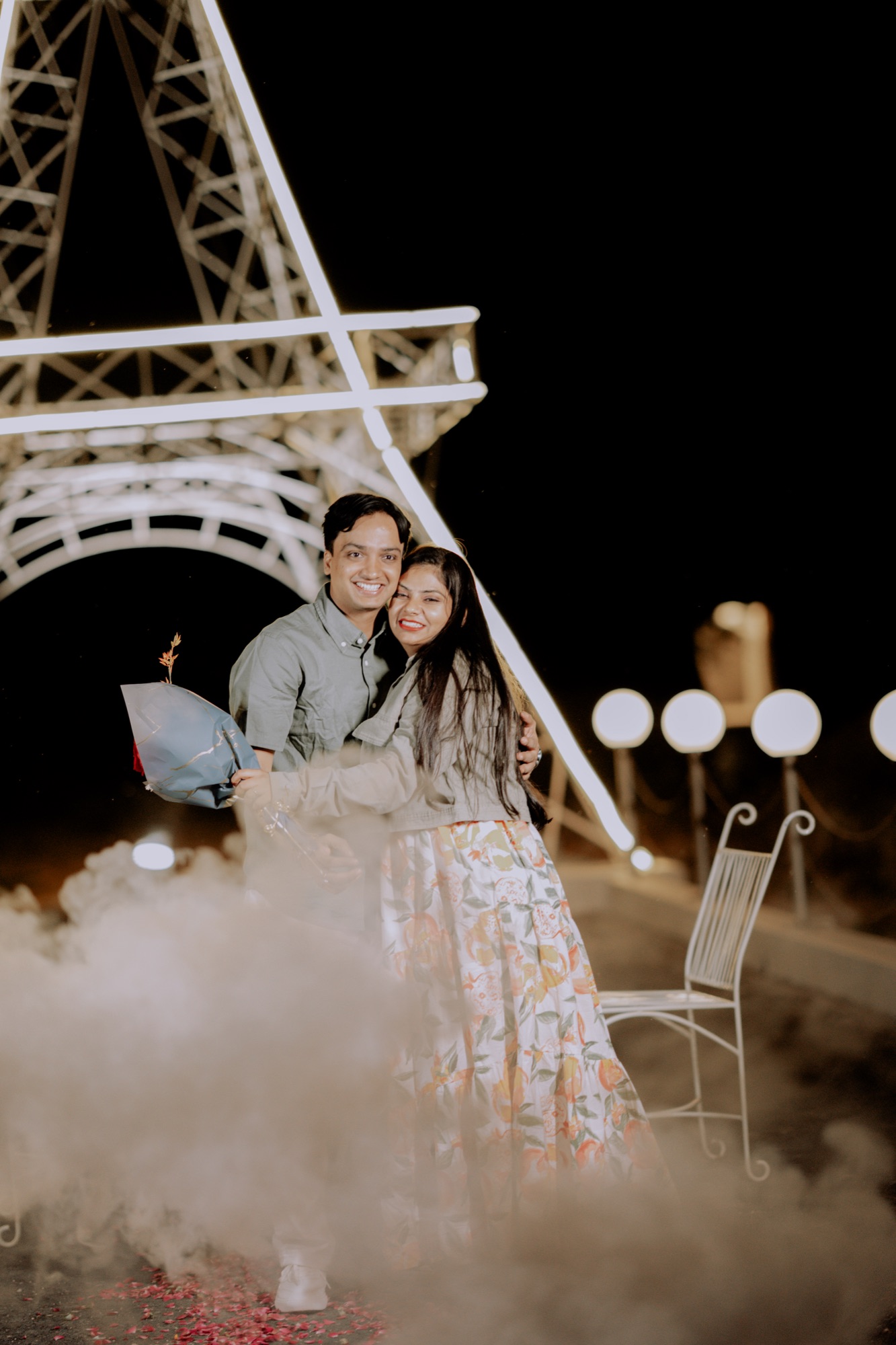 Pre-wedding couple candid
