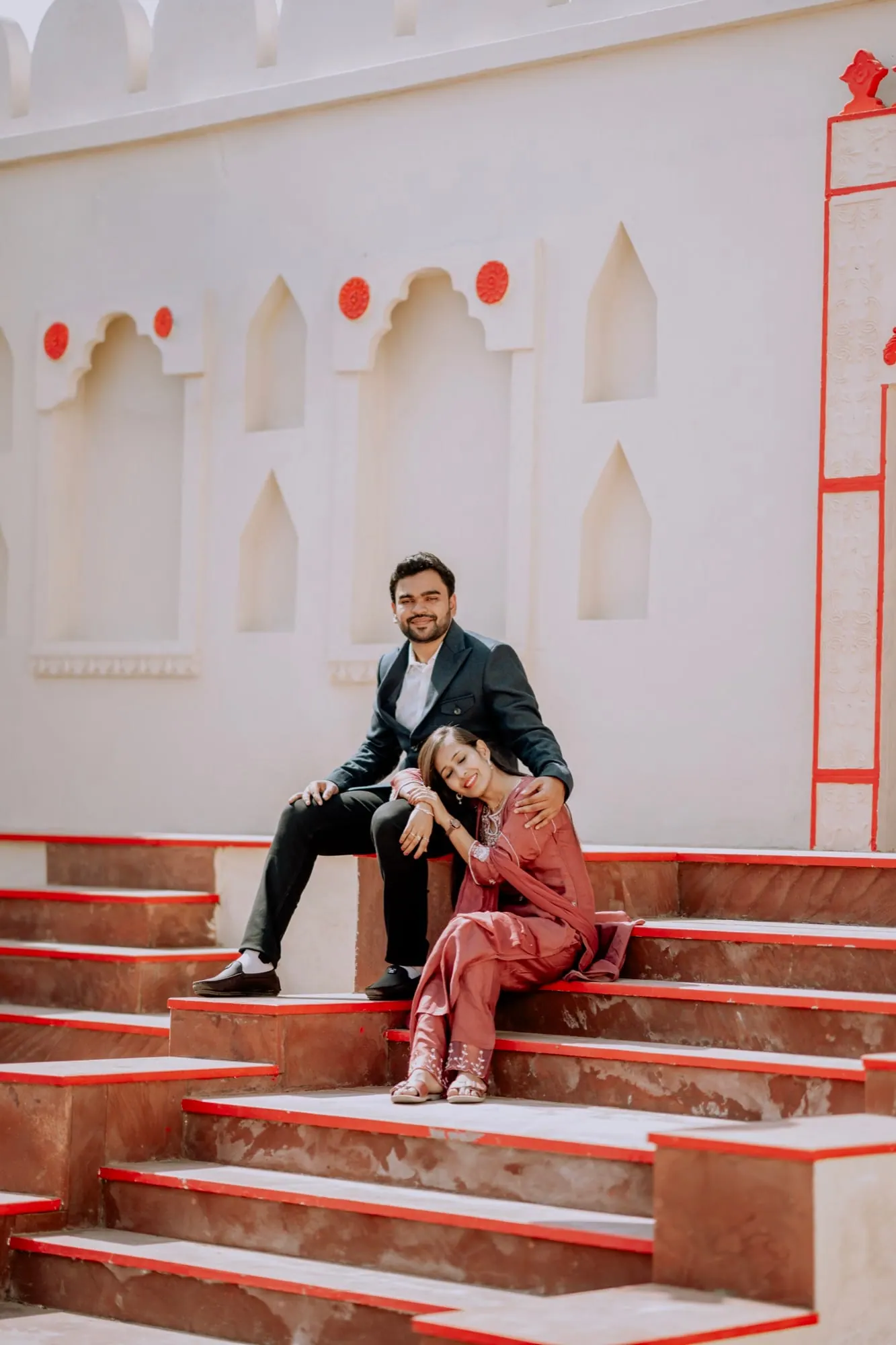 Close pre-wedding portrait